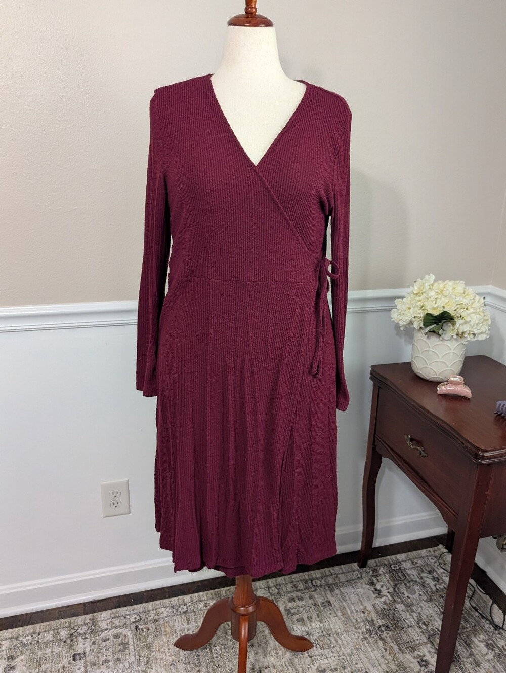 Old Navy Rib Knit Wrap Dress Size XL - Picture 2 of 5